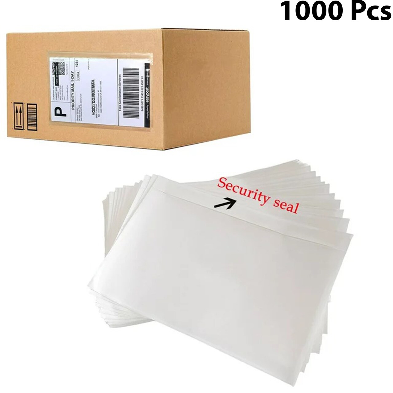 Clear Self-Adhesive Top Loading Packing List Shipping Label Envelopes Pouches 7.5" x 5.5"